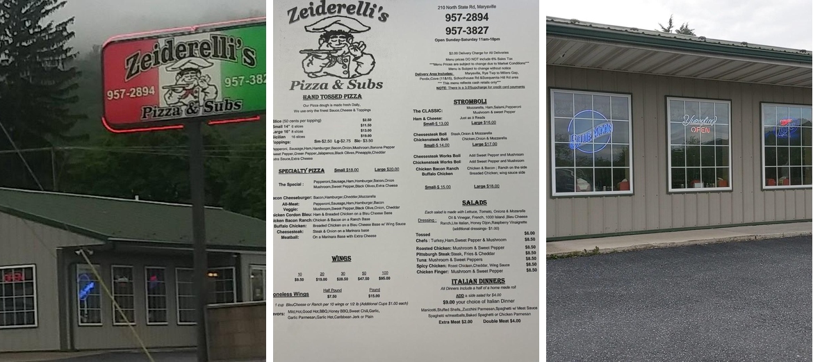Zeiderelli's Pizza & Subs Menu