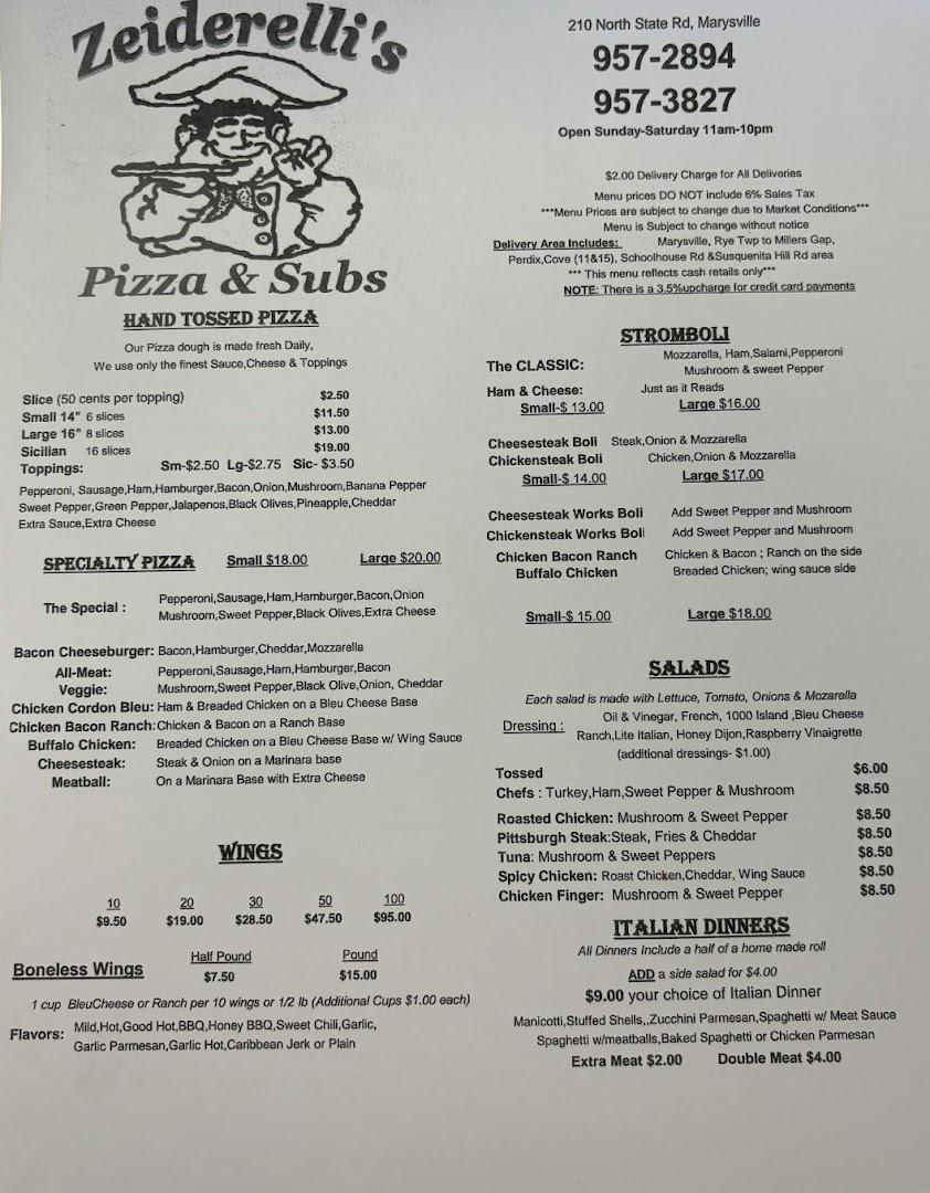 Zeiderelli's Pizza & Subs Menu image 2